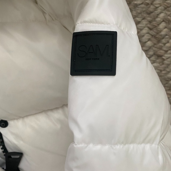 NWT SAM Fur Annabelle Down Jacket White Size S currently out of town for awhile - Picture 7 of 8